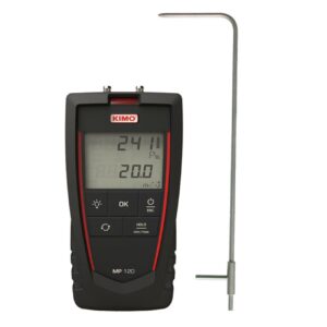 Digital micromanometer with air velocity calculation